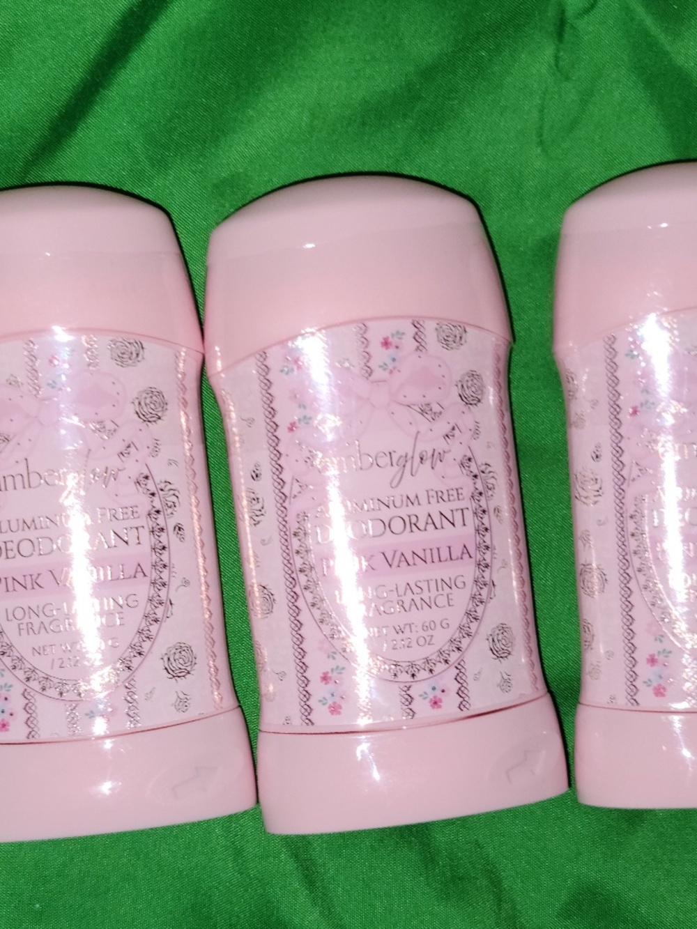 amber glow deodorant pink vanilla (bundle of 3) New
